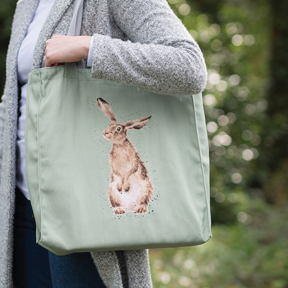 Wrendale Designs Hare And The Bee Canvas Tote Bag, Hare image number null